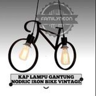 LAMPU GANTUNG SEPEDA / Nordic Iron Bike Vintage Chandelier Edison
