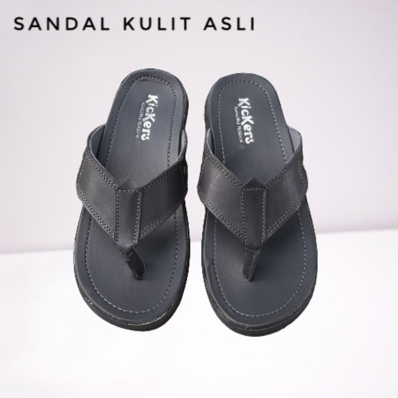 Sandal kulit pria/ sandal jepit kulit terbaru/ sandal kulit murah /sandal COD/ bayar di tempat