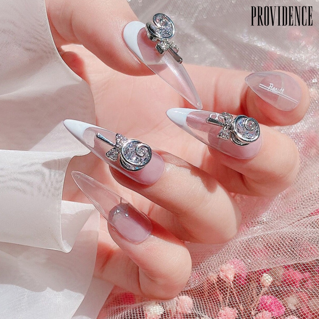 Providence 3Pcs/Set Nail Candy Ornament Lollipop Shape 3D Effect Lightweight Shiny DIY Bright Sugar Rhinestone for Manicure