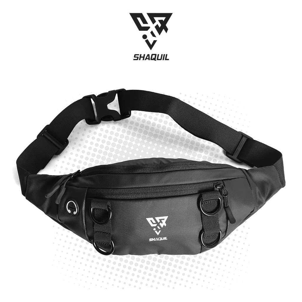 Tas Waistbag Pria SHAQUIL PHANTOM Zipper YKK Premium Waterproof Multifungsi Slingbag