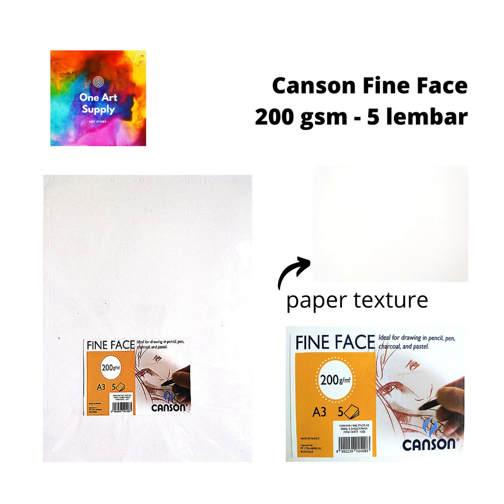 

Canson Fine Face 200 gsm - 5 lembar