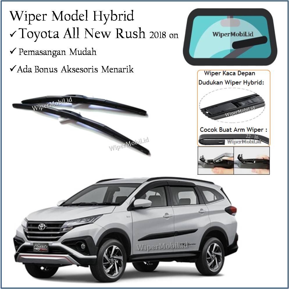 Wiper HYBRID Kaca Mobil Toyota All New Rush 2018 2019 2020 2021 2022