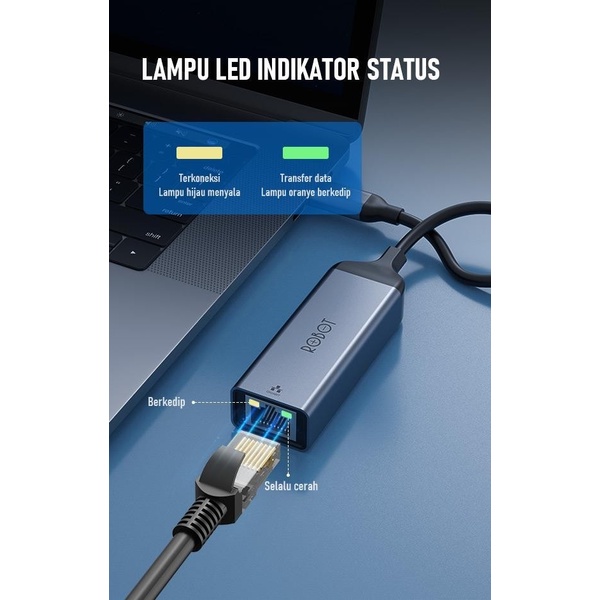 Robot EA20C Converter Kabel Internet LAN Adapter USB C 1000Mbps