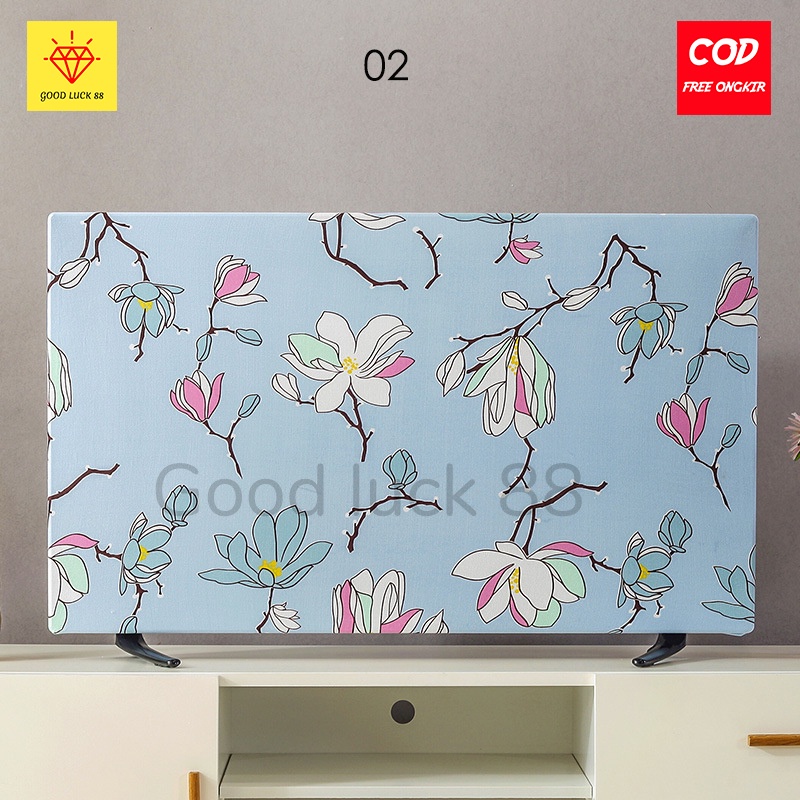 Sarung Penutup Tv Elastis Size 55&quot; / 60&quot; / 65&quot; / 70&quot; / 75&quot; Spandex Import Cover tv Led / Lcd Layar Monitor Melindungi Tv Anti Debu Bahan Kain Lembut Elastis Banyak Pilihan Motif Terbaru Tv LED