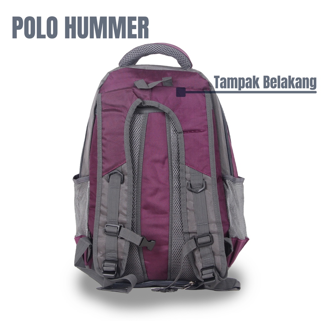 Tas Ransel Expanding Banyak Warna + RAIN COVER - POLO HUMMER 70001