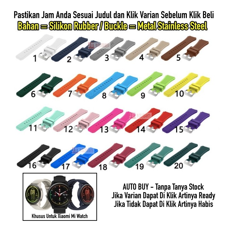 Tali Jam Tangan Strap Xiaomi Mi Watch - Silikon Rubber Colorful