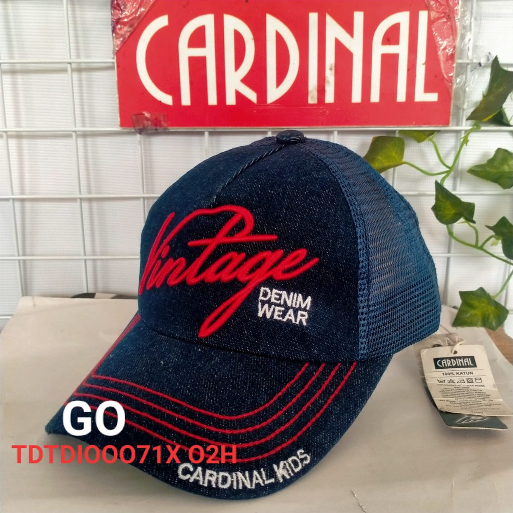 gos VINTAGE CARDINAL KIDS TOPI Jaring Anak Baseball Topi Junior Denim