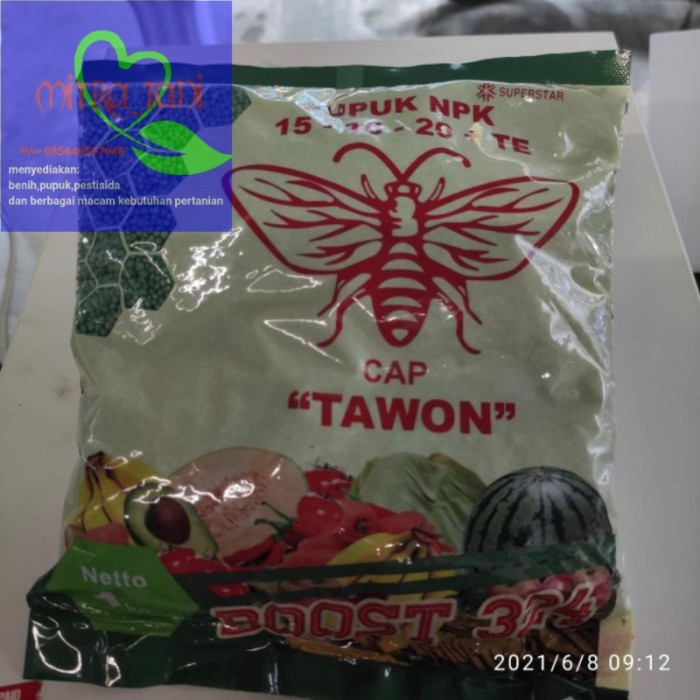 Pupuk NPK 15-10-20+TE BOOST 324 isi 1kg dari Cap Tawon