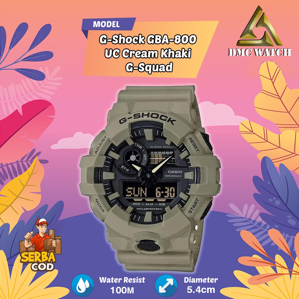 Jam Tangan Pria Casio G-Shock GBA-800 UC Cream Khaki G-Squad Ori BM