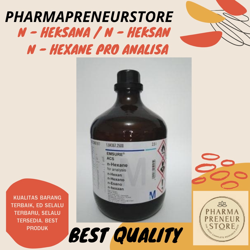 N-Heksana Pro Analisa Merck Best Quality Repack Per 50 ML DAN 100 ML