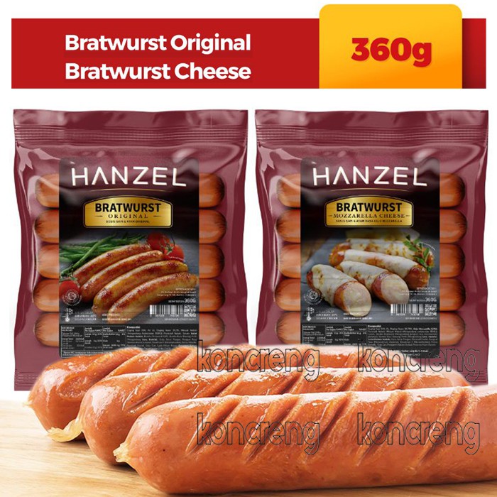 

Hanzel Bratwurst Original 360g Bratwurts Cheese Mozzarella 360 g Sosis