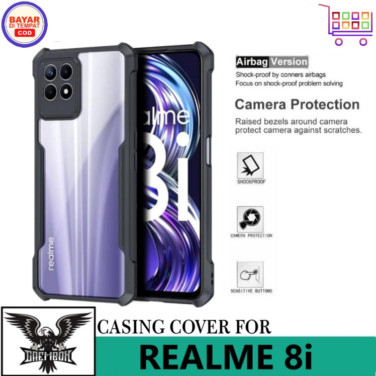 CASE REALME 8i SOFT CASE ARMOR TRANSPARAN SHOCKPROOF PROTECT CAMERA