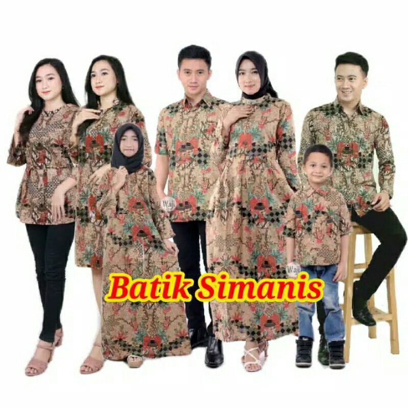 Batik Couple Keluarga Sania Ruffle Ori Ndoro Jowi Dnt Motif Toples