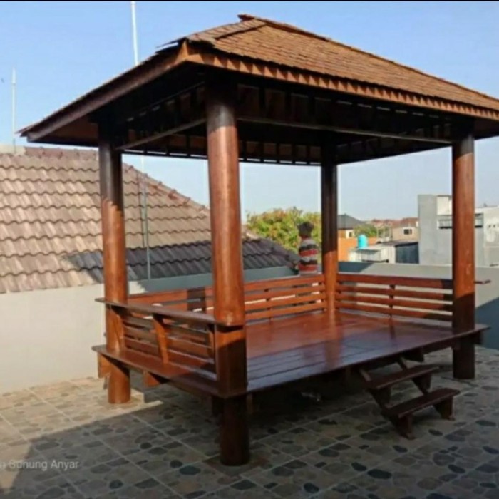 gazebo kayu kelapa minimalis