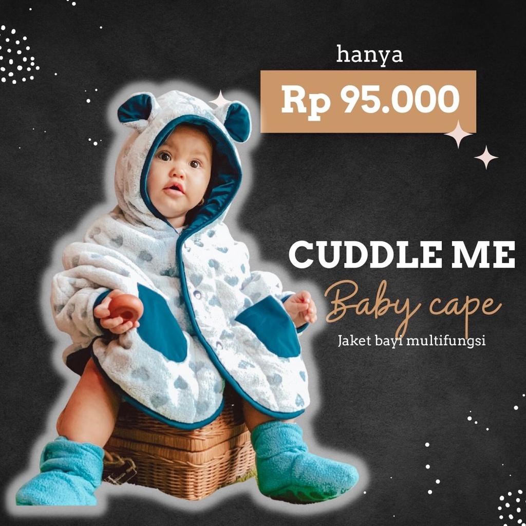 Cuddle Me Baby Cape Jaket selimut bayi (0- 3 tahun) mantel bolak balik tebal lembut bisa dipakai perempuan laki laki