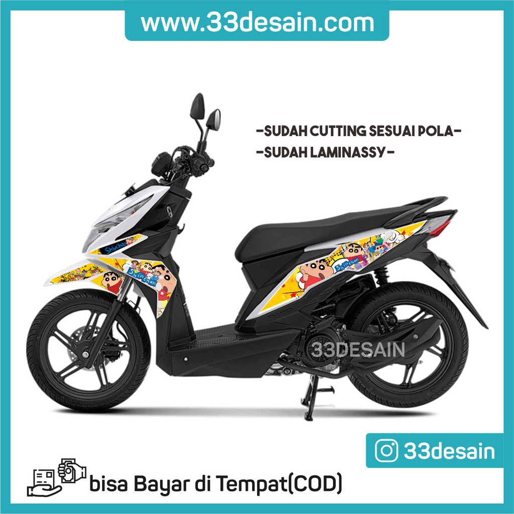 Aksesoris Stiker Motor Sticker Striping Motor Beat 2016 2019 Shinchan 47 33Desain Shopee Indonesia