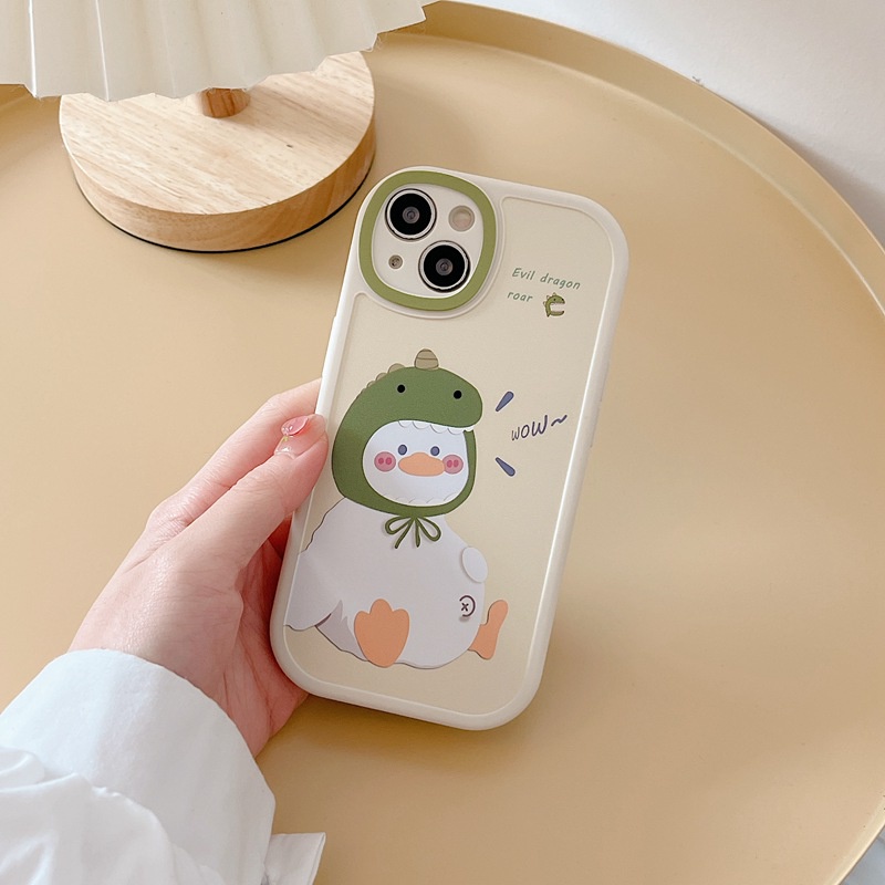 Cute Dinosaur Duck Soft Case OPPO A3S 5 6 7 4F C1 5 5S 5i C3 C11 C20 C20A 7i  C17 C15 C12 Narzo 20 C25 C21Y C25Y Camera Protector Casing hp