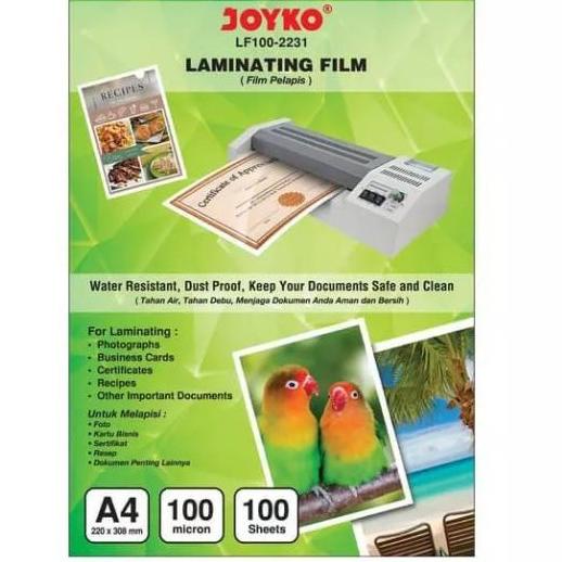 

special 17|SQ13|PLASTIK LAMINATING PAPER A4 JOYKO 100 MICRON