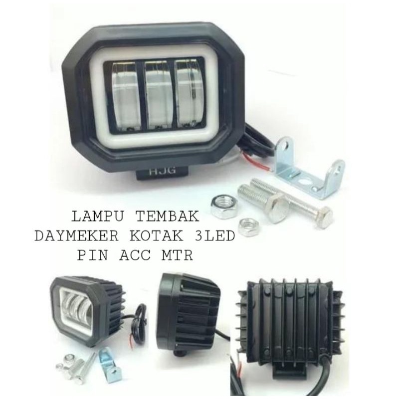 lampu tembak k30 3 mata 30 watt kotak CUT OFF I Daymeker mini 3 mata angel eye kotak universal