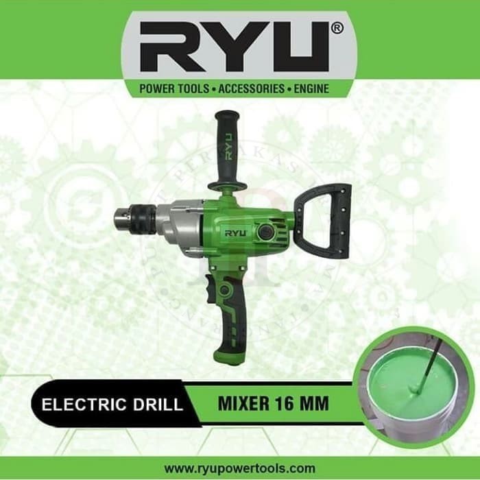 Ryu Electric Drill Mixer 16 Mm RED 16 RE Bor Mixer Pengaduk Cat 16 mm