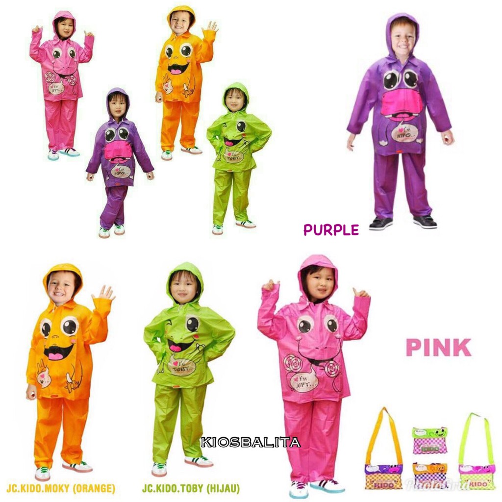 JAS HUJAN ANAK 3-7 TAHUN / JAS HUJAN KIDO FREE TAS