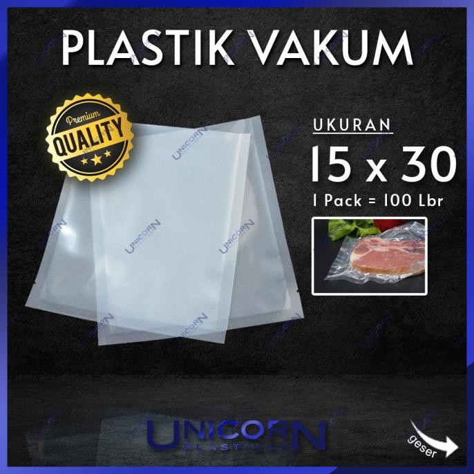 PLASTIK VAKUM POLOS 15X30 / VACCUM POLOS / VACUUM MAKANAN