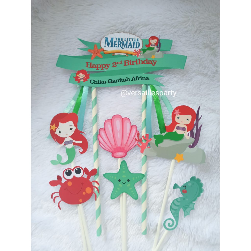Cake Topper Mermaid / Topper Duyung / Hiasan Kue Mermaid Duyung
