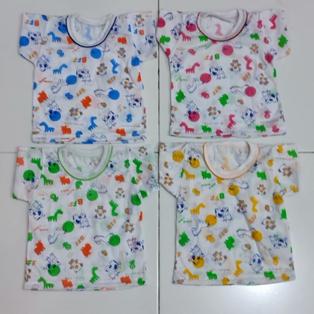 6 pc Kaos OBLONG Animal Bayi Anak Harian Motif sablon PUTIH Murah Usia 1 - 2 tahun Kaos L Lengan pendek