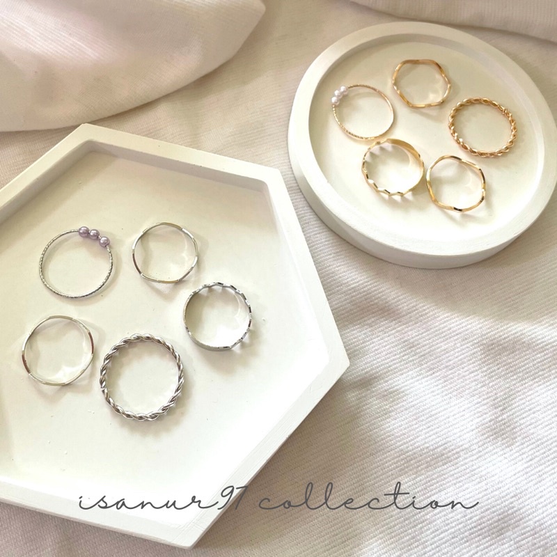 Lyly Ring 5in1 | Cincin Set Cincin Retro 5 set 5in1 wanita korea wanita