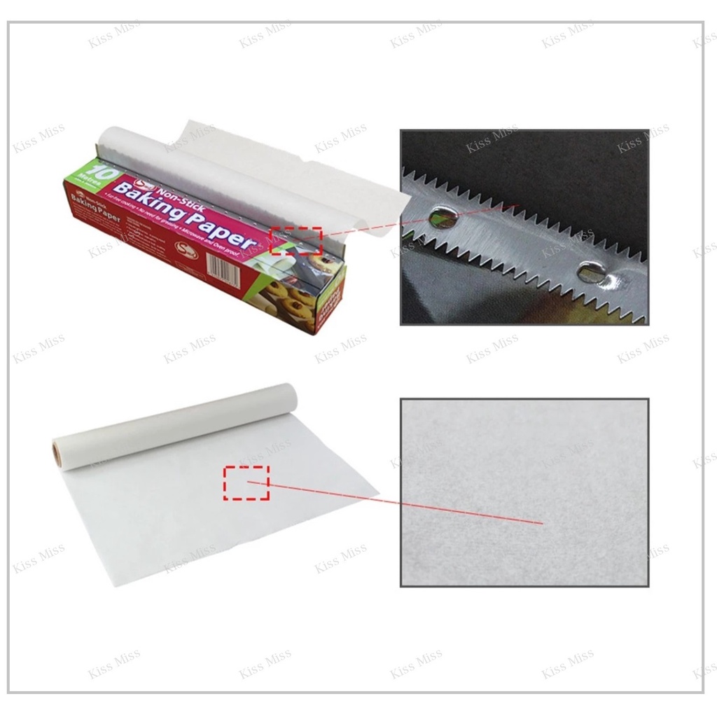 BAKING PAPER ROLL - 5 METER - WHITE - kertas panggang alas roti - kertas air fryer - anti lengket