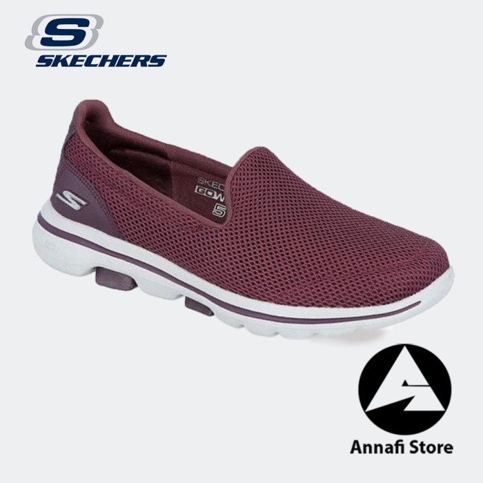 JUAL SEPATU SNEAKERS WANITA SKECHERS GO WALK 5 15901-BURG - Burgundy