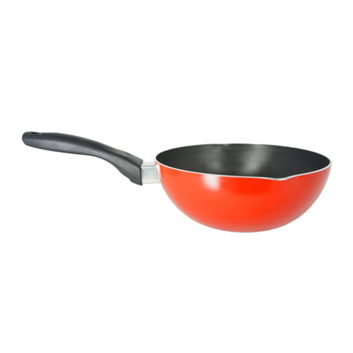 Maxim Valentino Deep Wok Penggorengan Anti Lengket Panci Tumis 24 cm - Merah