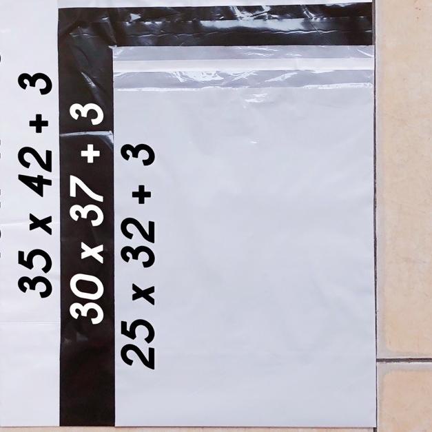 

★ plastik packing POLYMAILER JUMBO 40x50 0.4 100 lembar hitam putih plastik lem ♢