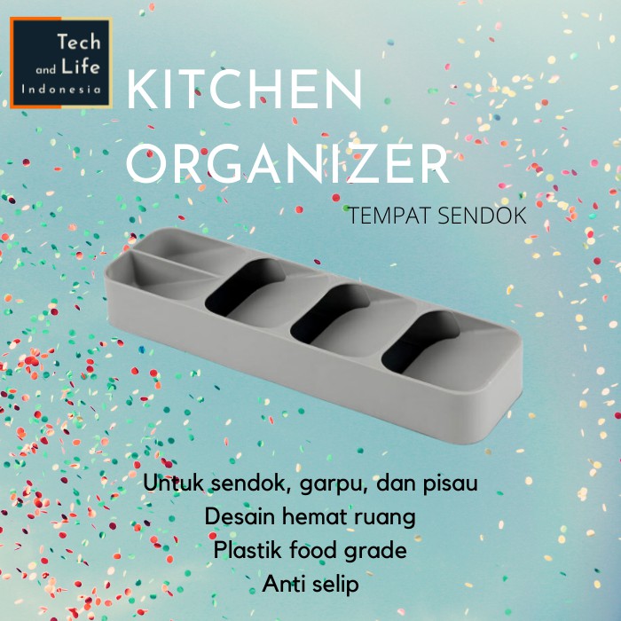 Anhichef Tempat Sendok Garpu Pisau Dapur Compact Kitchen Organiser