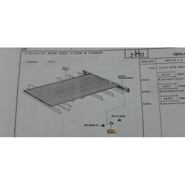 Karet bemper belakang Hardtop Pickup