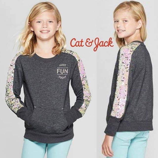 girls flip sequin sweatshirt