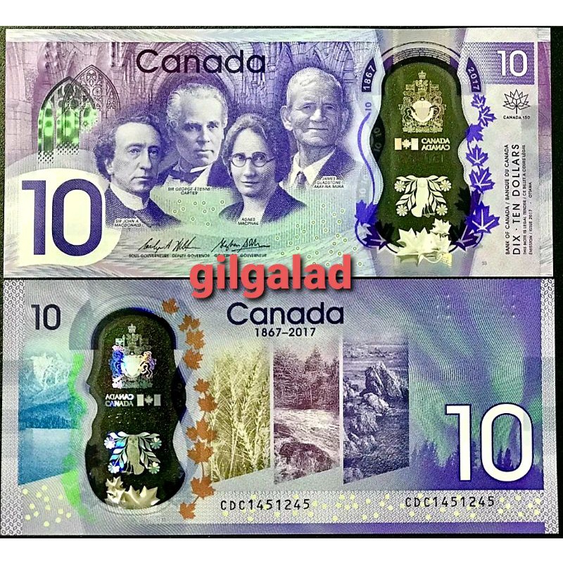CANADA 10 DOLLAR 2017 COMMEMORATIVE POLYMER UANG ASING