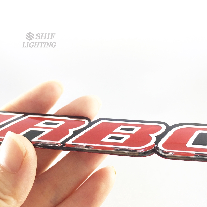 Stiker Emblem Mobil Turbo Logo Turbo Bahan ABS Kualitas Tinggi