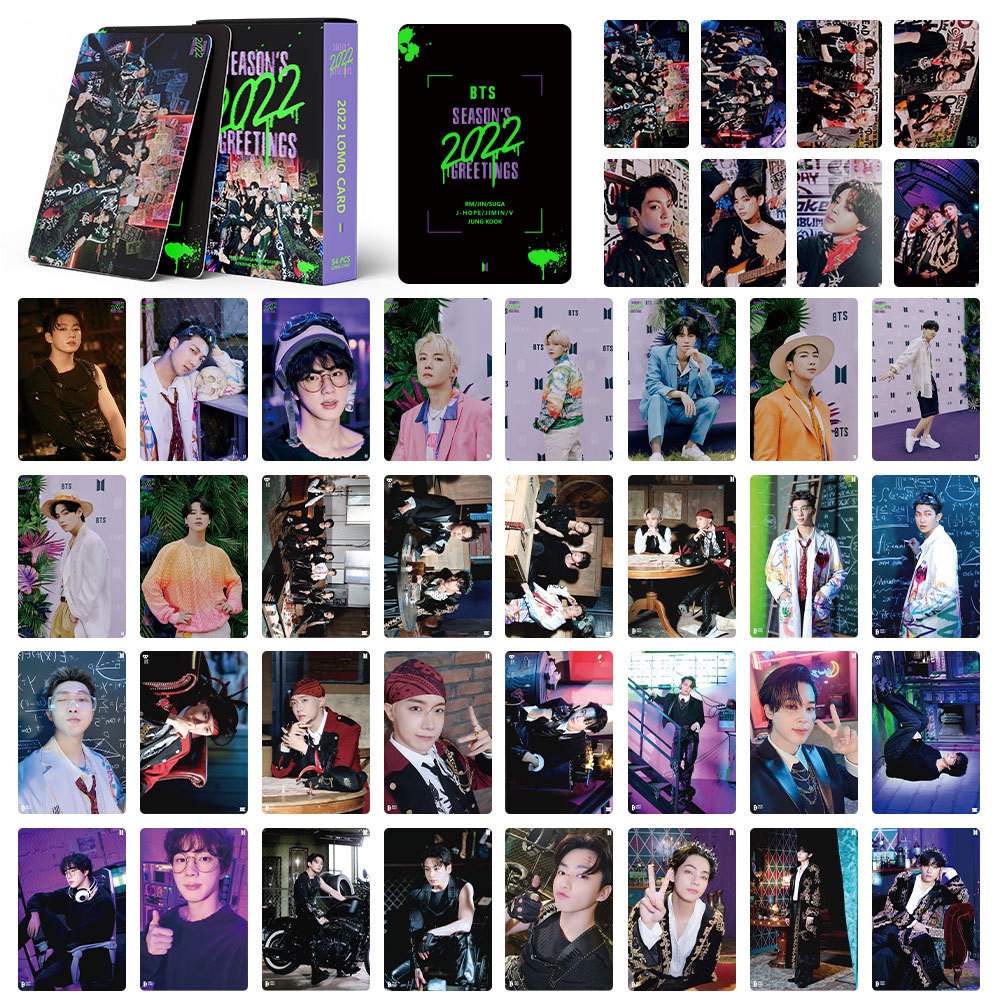 [BS] BISA COD 54pcs Photo Card Season Greeting 2022 Kartu Foto BTS Lomo Card - KP954