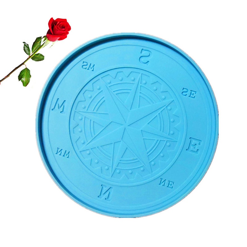 SIY  Compass Resin Coaster Mold Silicone Jewelry Tray Epoxy Resin Casting Mold