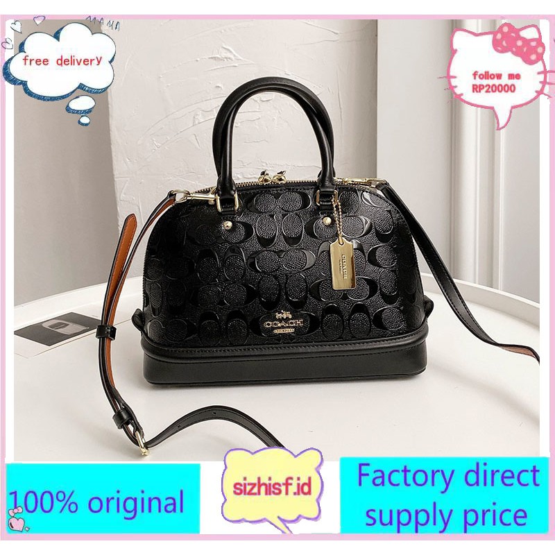 coach 55450 patent leather bright small shell bag