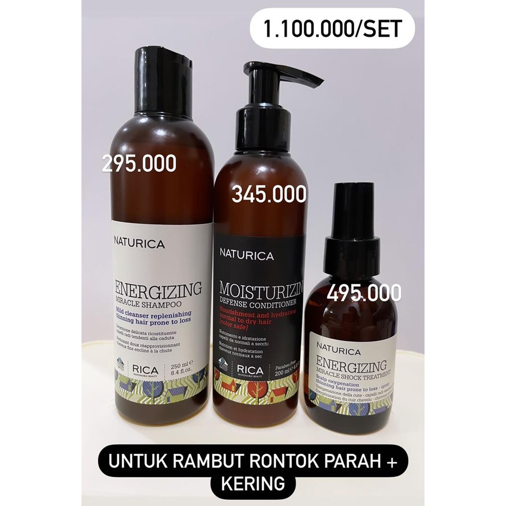 NATURICA Paket Rambut Rontok Parah dan Kering | Energizing | Moisturizing