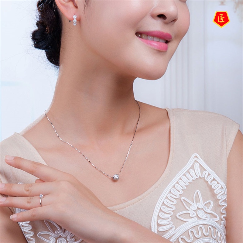 [Ready Stock]Silver Lucky Beads Vintage Necklace Pendant Simple Fashion