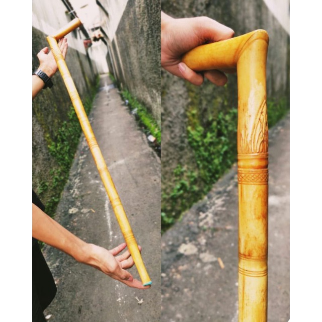 tongkat kayu ukir