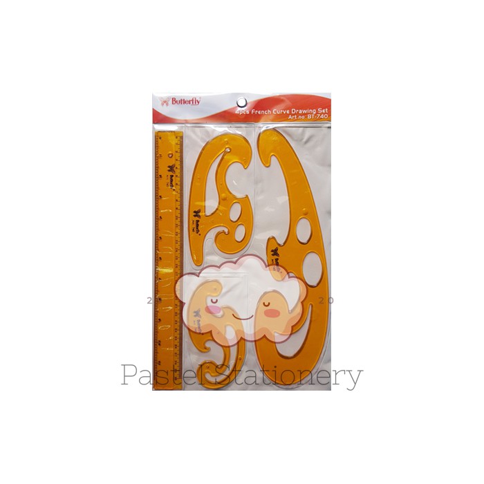 

Penggaris Pola Baju - Mal Pola French Curve Butterfly Set BT-740