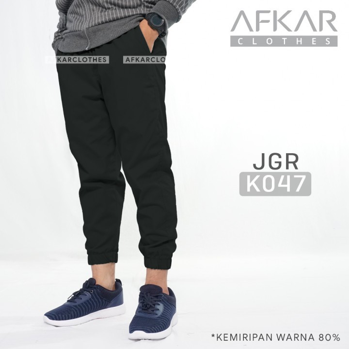  Celana  Jogger  Pants Panjang Hitam Pria  Chino Bahan  Katun  