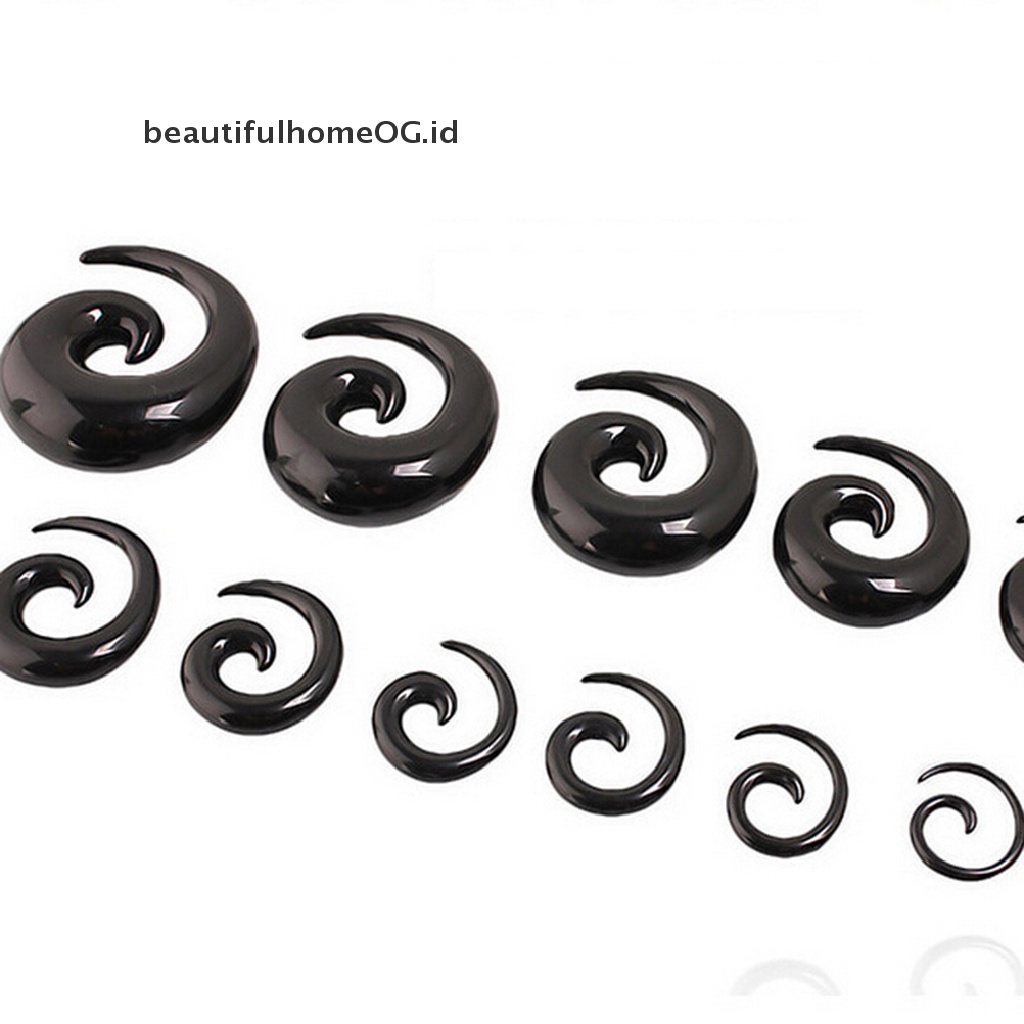 Plug Anting Palsu Bentuk Spiral Warna Hitam