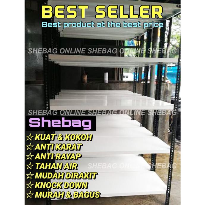 Rak Besi Siku Lubang / 5 Susun / 0.3X1X2 M / Bagus & Murah / Via Mobil Outlet.Tere