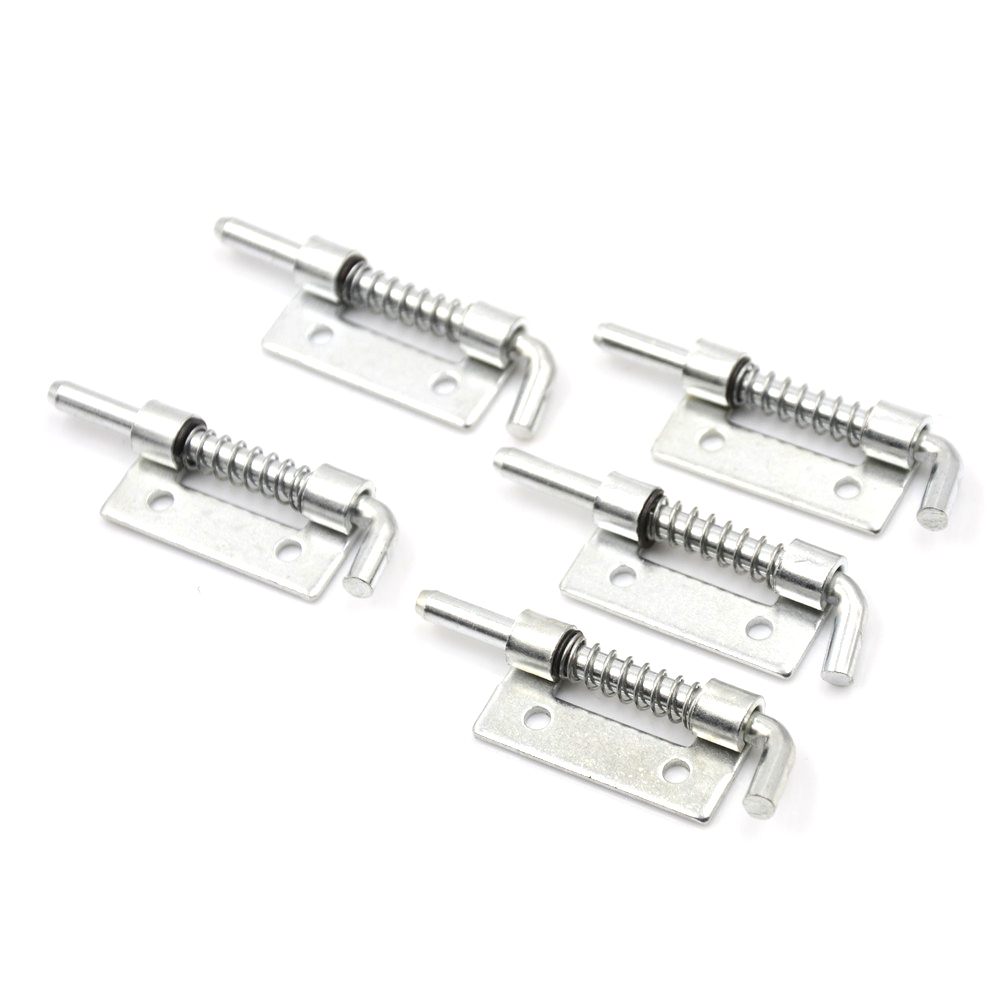 5 PCS Fixed Type Spring Loaded Barrel Bolt Latch Silver Tone