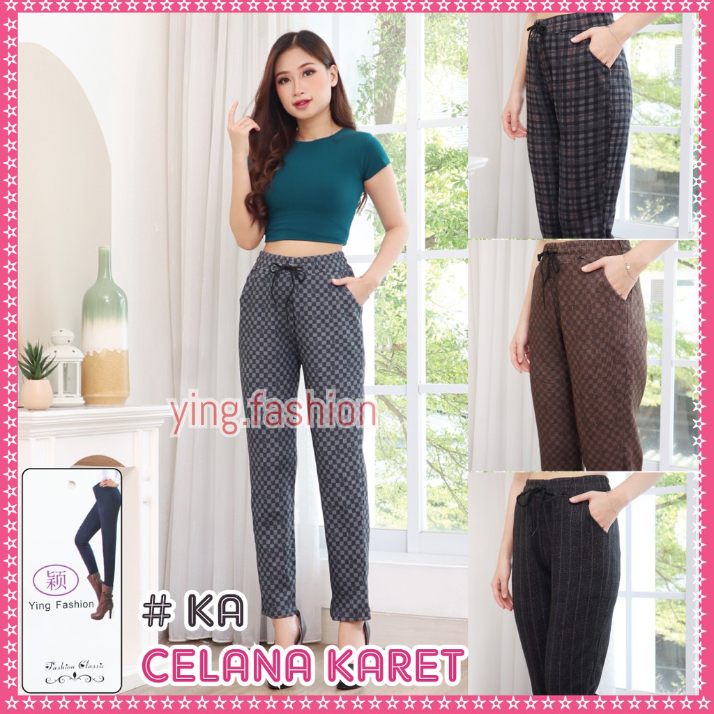 CELANA YING FASHION 121-135 / celana santai / celana jalan santai / ying fashion / CELANA KARET / CELANA KOTAK / CELANA ZAHRA